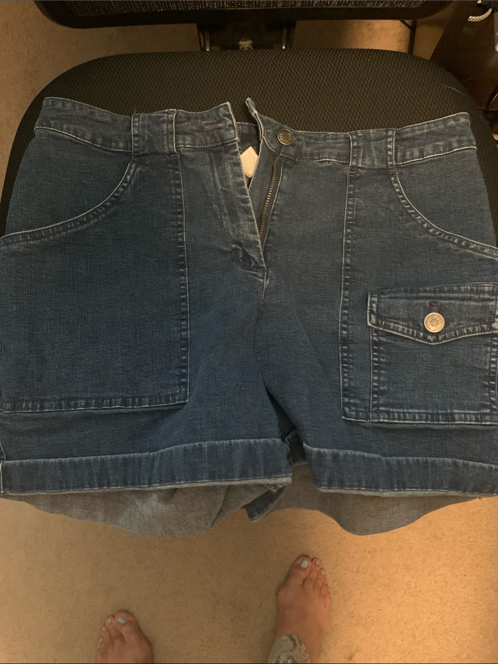 J. Jill Dark Blue Denim Cargo Shorts